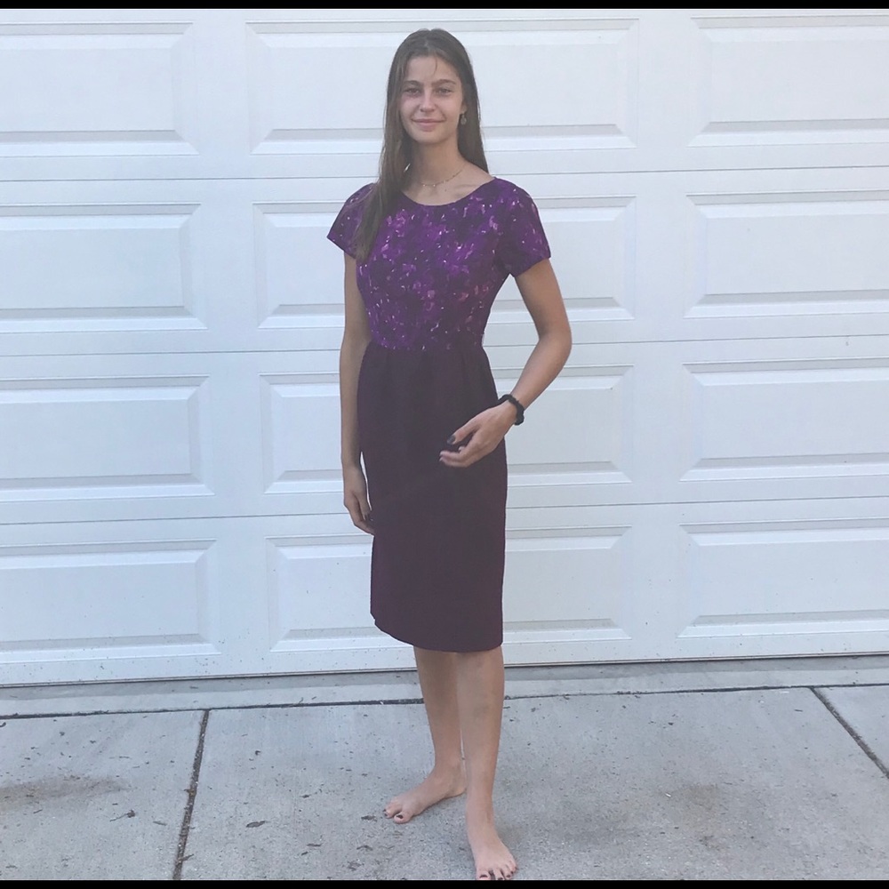 Vntg 1950 Saks Fifth Avenue 2 piece purple set
